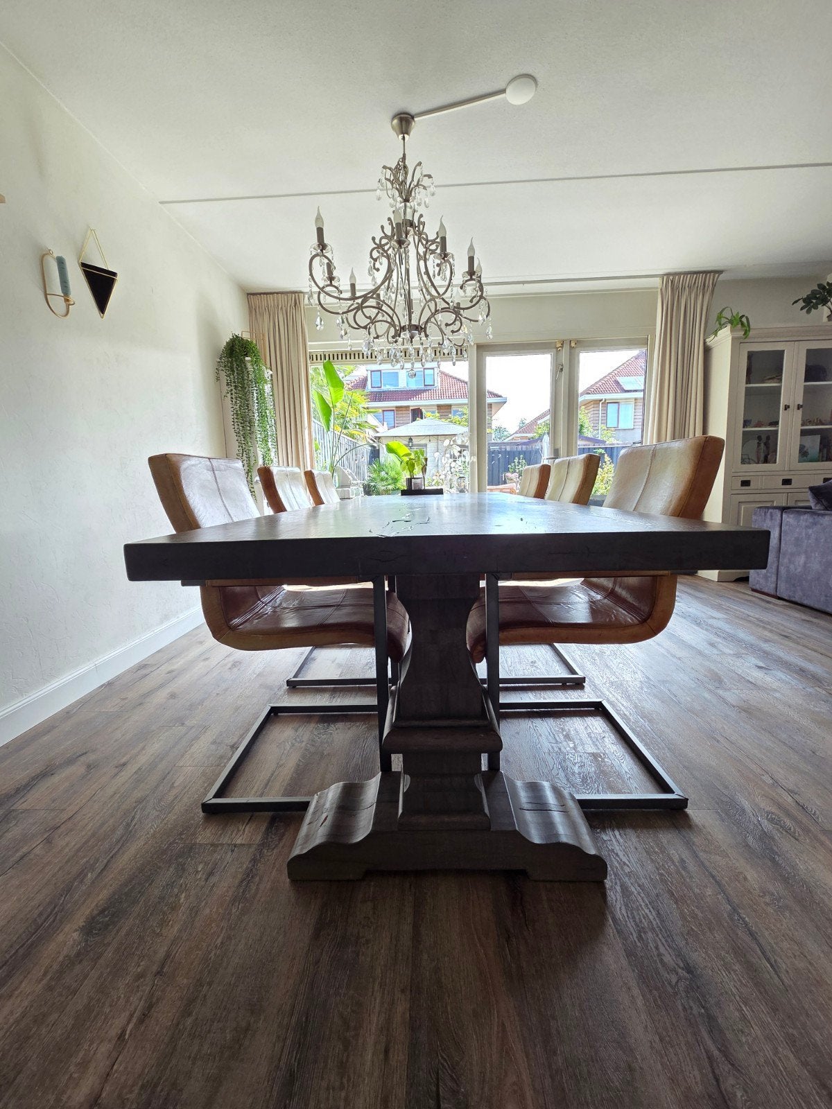 Robuuste eettafel van eikenhout - 280 cm, Huis en Inrichting, Ophalen, Gebruikt, 100 tot 150 cm, 200 cm of meer