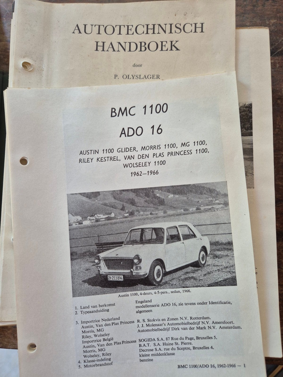 Austin 1100 Technisch Handboek P. Olyslager 1960-1966, Ophalen, Gelezen, Overige merken, P. Olyslager