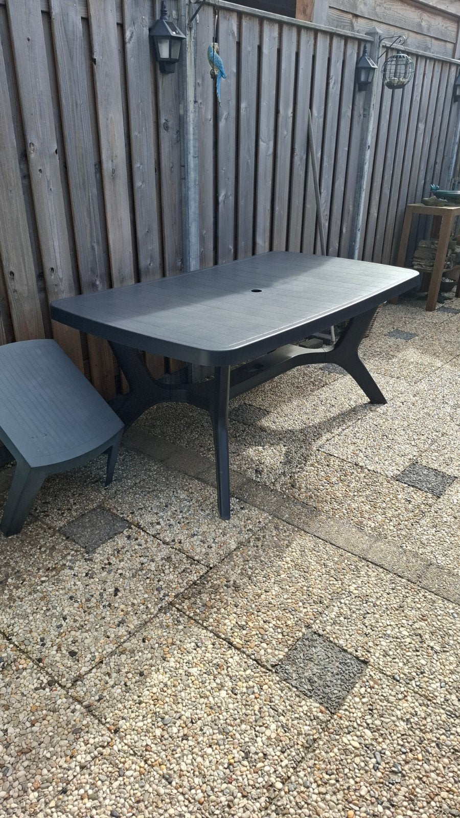 Tuintafel Baltimore grafiet, Allibert., Ophalen, Gebruikt, Rechthoekig, Kunststof
