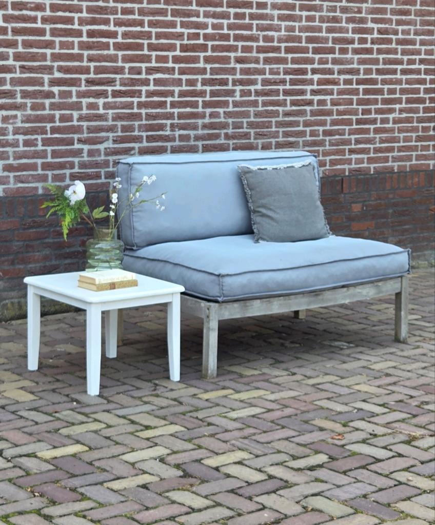 Houten tuinbank loungebank met kussens !, Tuin en Terras, Tuinsets en Loungesets, Ophalen, Gebruikt, Hout, Bank