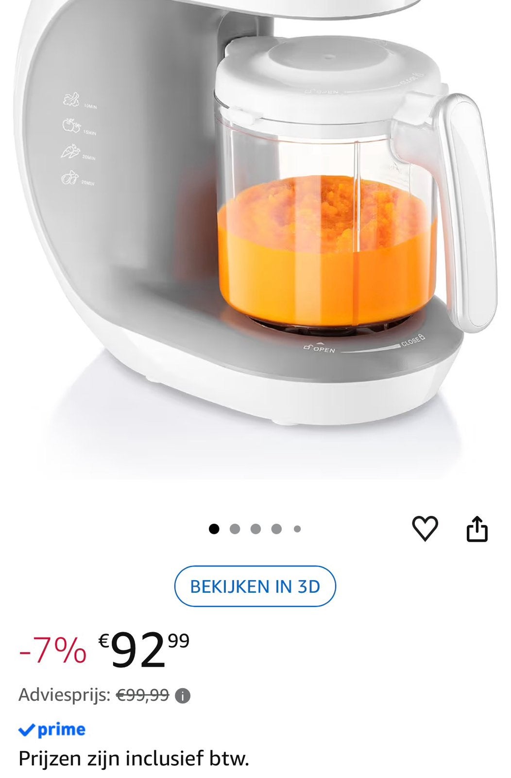 Sweety Fox baby cooker mixer. Nieuw in doos, Ophalen, Nieuw, Wit, Overige typen