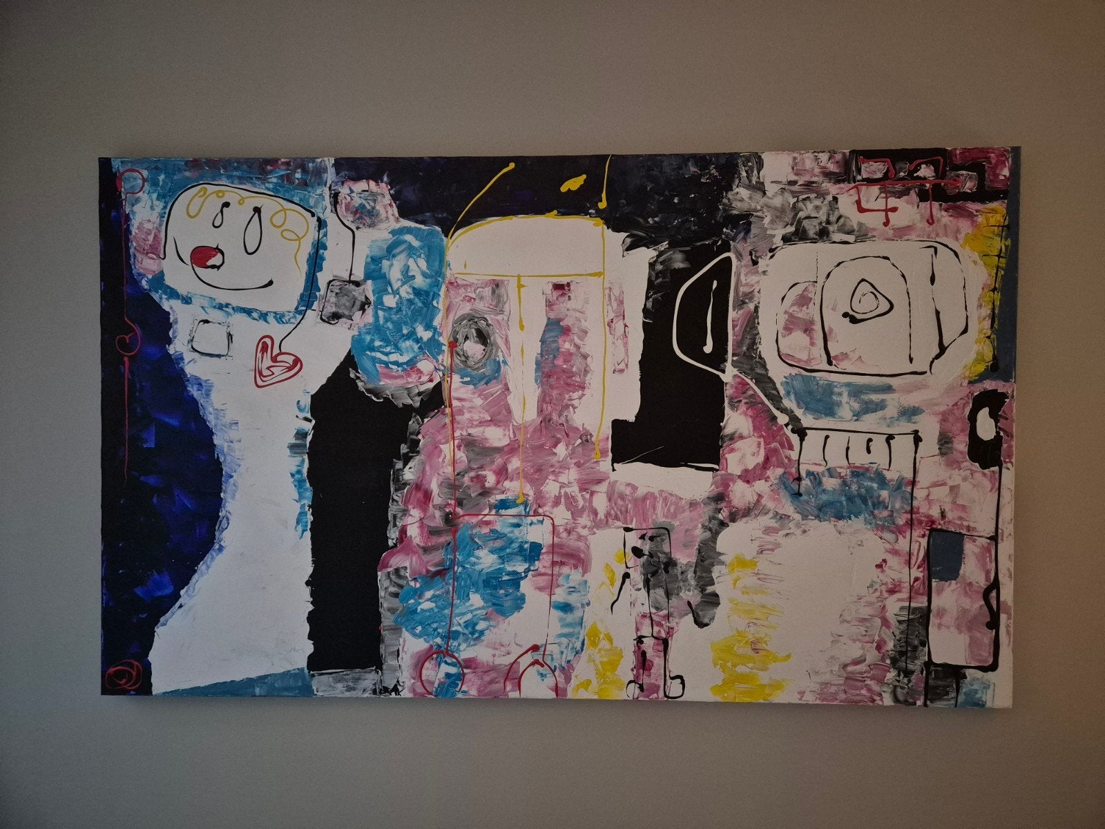 Groot abstract schilderij 'Simplicity' 120 x 200 acryldoek, Antiek en Kunst, Kunst | Schilderijen | Abstract, Ophalen