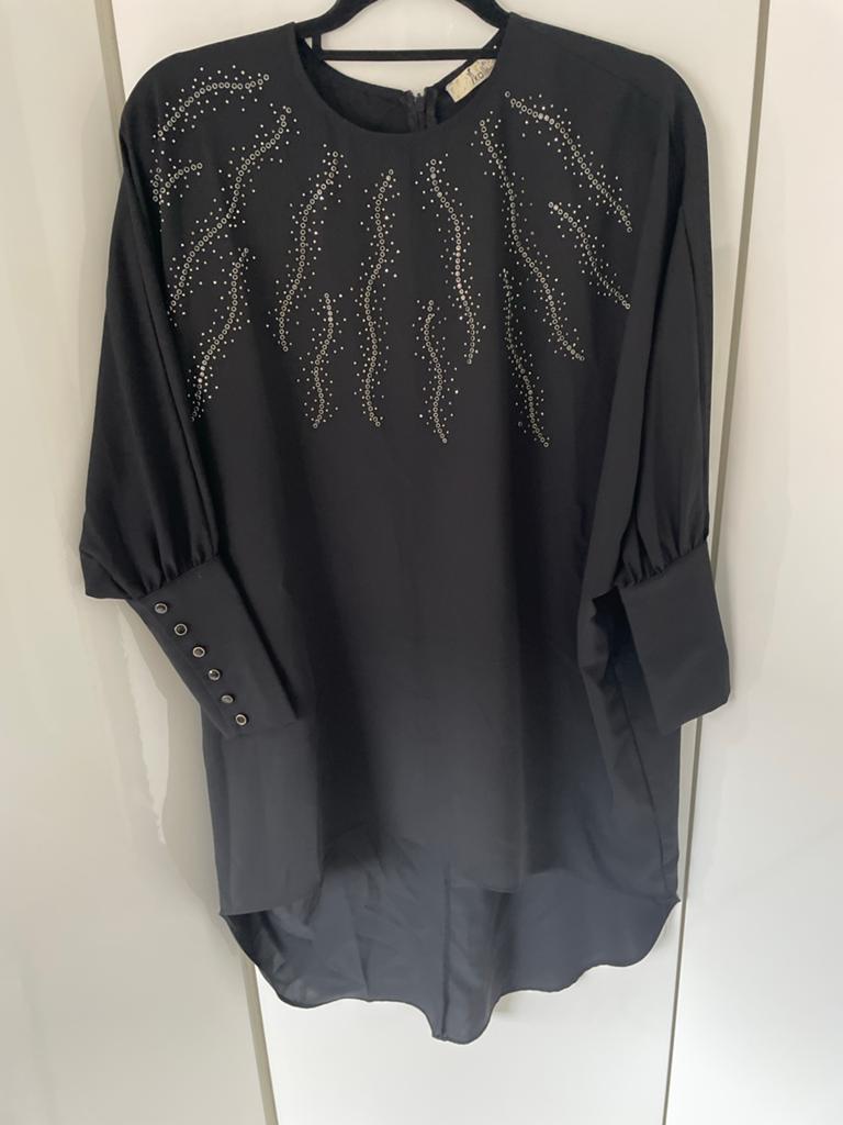 Prachtig tuniek, Ophalen of Verzenden, Zo goed als nieuw, Maat 42/44 (L), Zwart