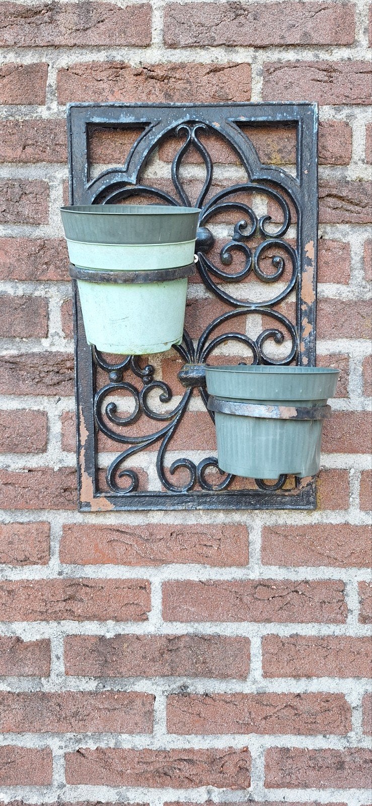 Gietijzeren bloem rek voor aan de muur, Tuin en Terras, Bloembakken en Plantenbakken, Gebruikt, Minder dan 60 cm, Ophalen of Verzenden