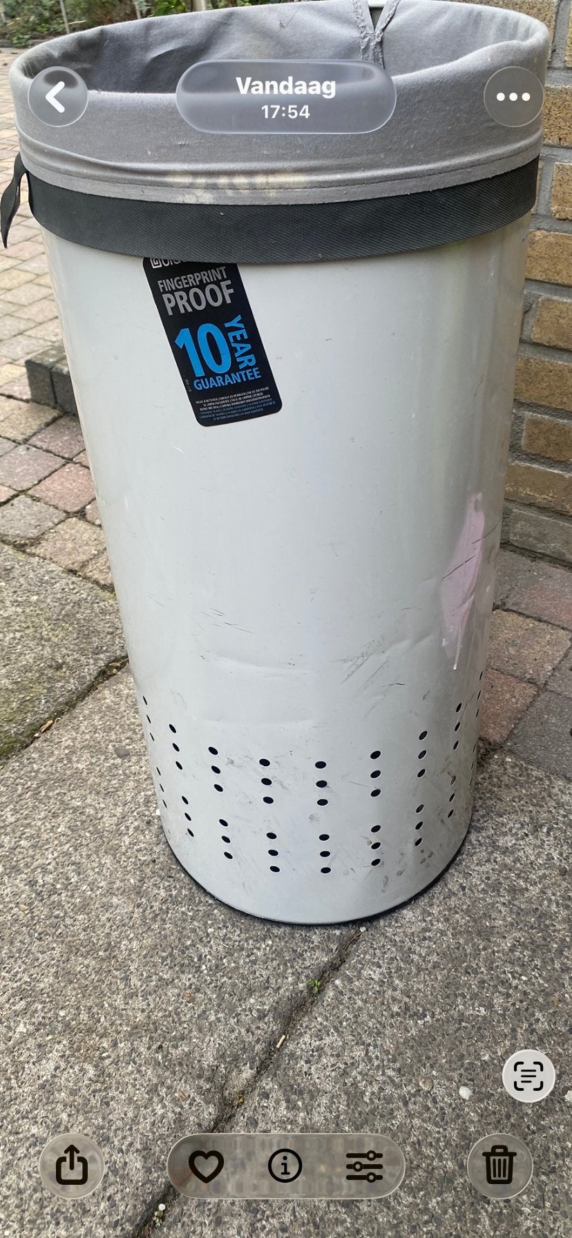 Grote witte Brabantia wasmand met 10 jaar garantie, Gebruikt, 40 liter of meer, Ophalen of Verzenden, 75 – 100