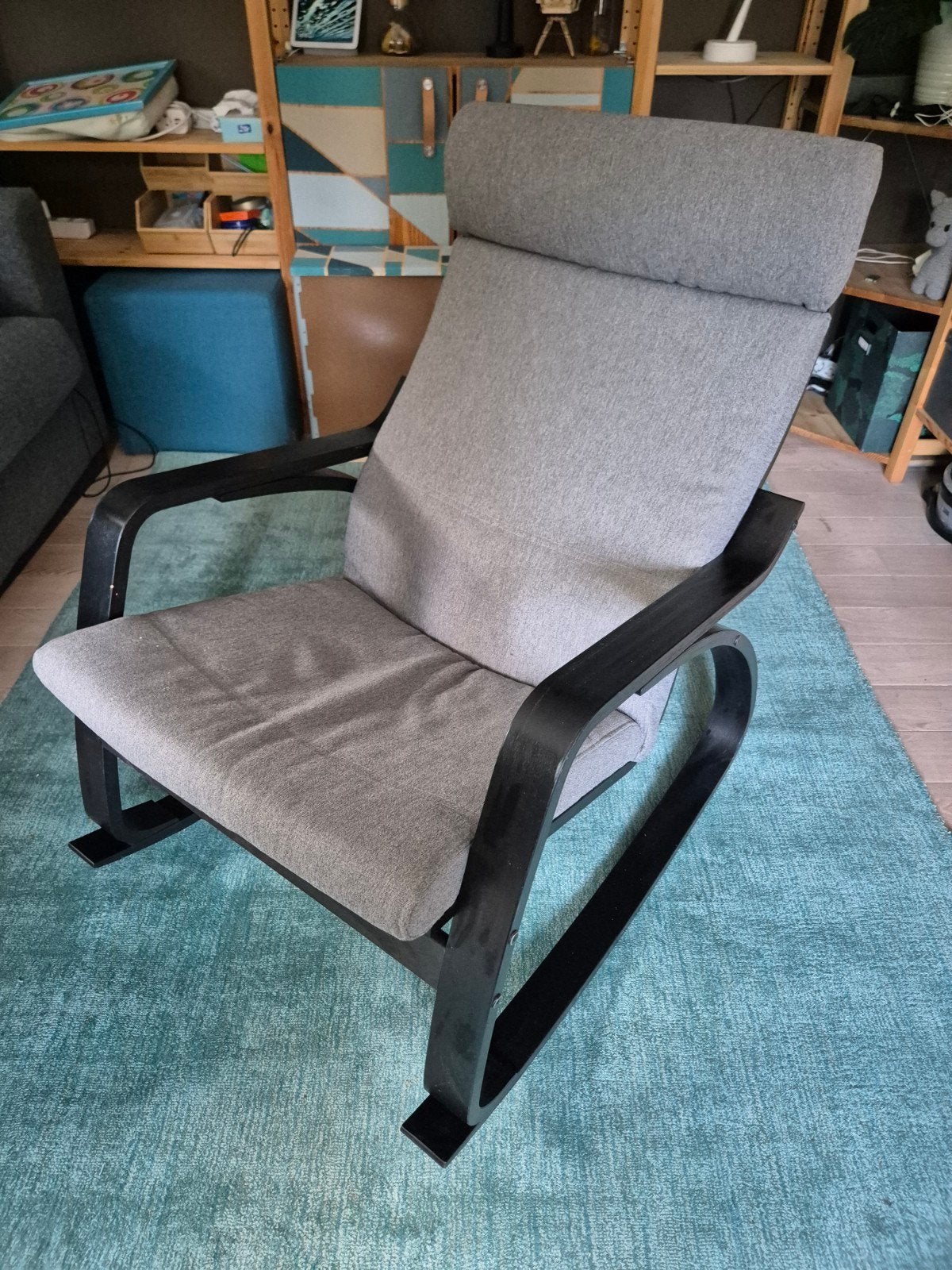 POÄNG Schommelstoel, Huis en Inrichting, Ophalen, Gebruikt, 75 tot 100 cm, Stof