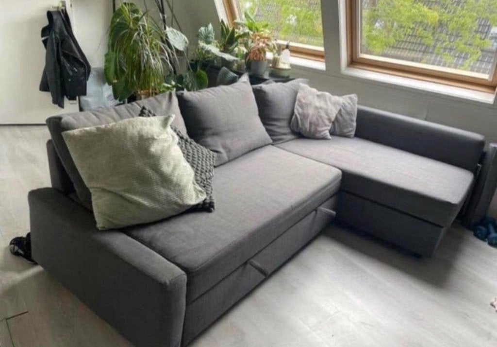 IKEA Friheten hoekbank slaapbank met opberger, Ophalen, Gebruikt, Tweepersoons, 140 cm