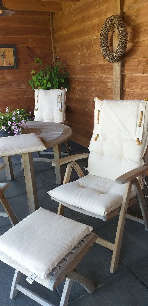 4 tuinstoelkussens (+2hocker) ontworpen door Jan des Bouvrie, Tuin en Terras, Ophalen, Zo goed als nieuw