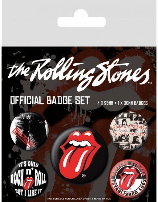 Partij The Rolling Stones – Officiële Badge Set – 5 stuks, NHP International, Nieuw, Ophalen of Verzenden, Info@nhp-international.com