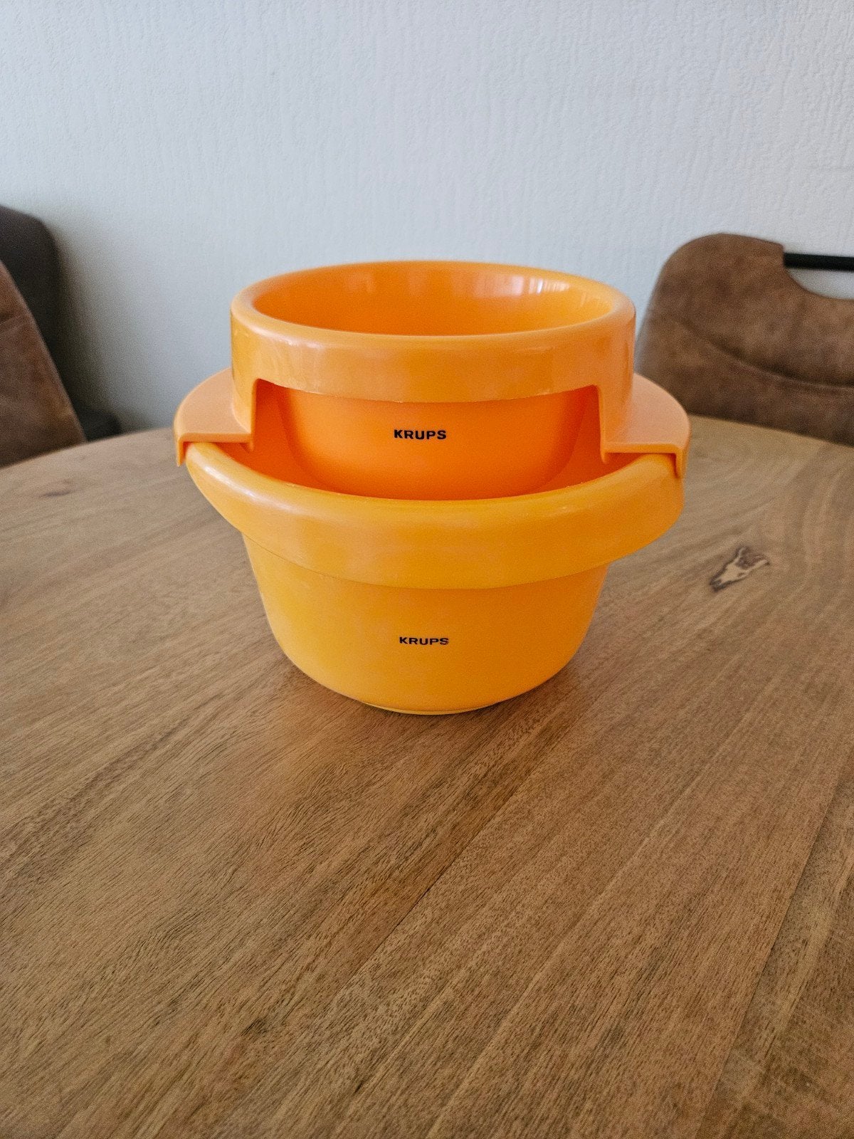 Vintage Krups beslagkom met opzet zeef - Oranje, 2.75, Kunststof, Ophalen of Verzenden, Overige merken, Oranje