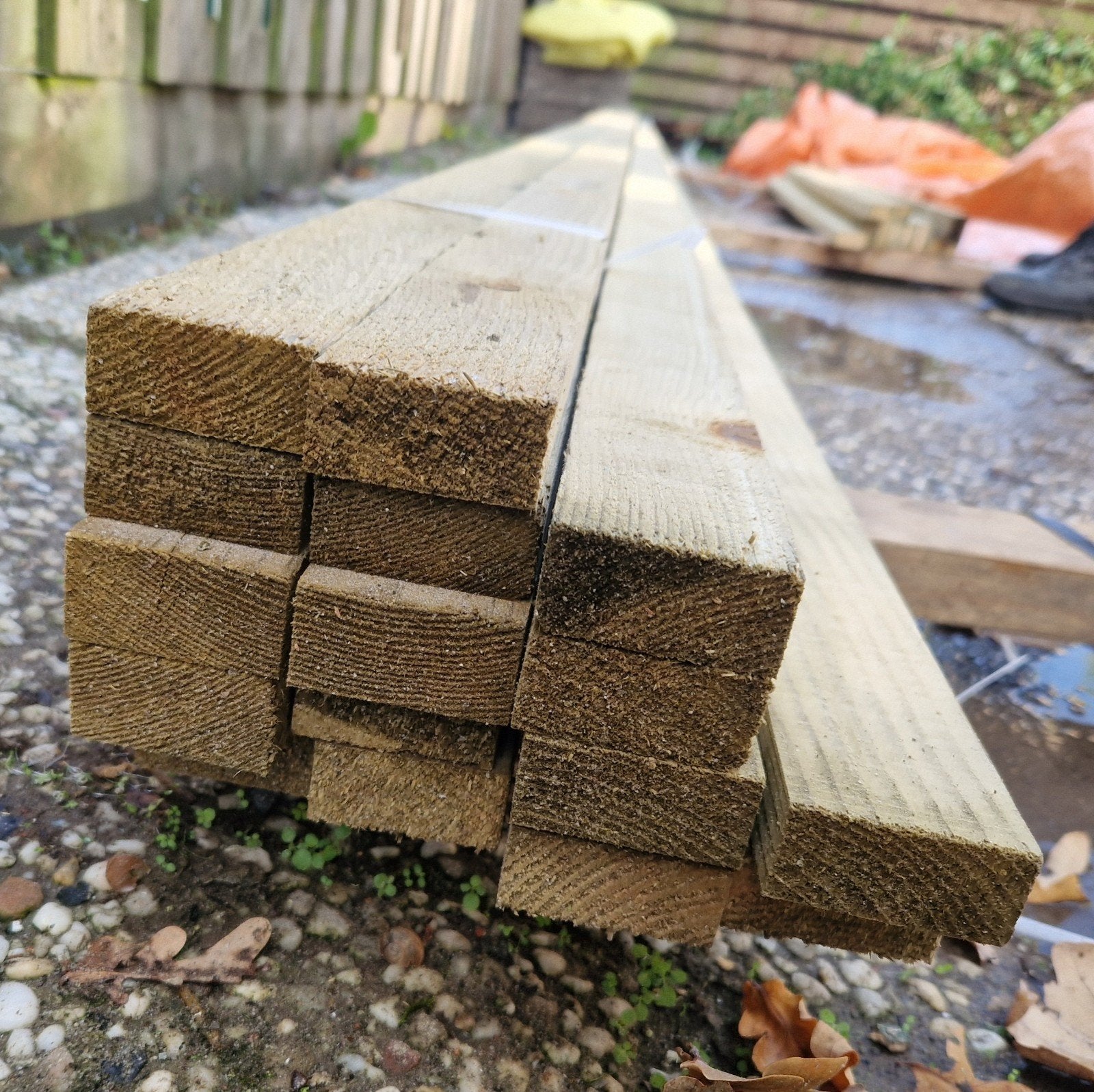 Nieuwe geïmpregneerde regels – 16 stuks van 5,10 meter, Nieuw, Plank, 300 cm of meer, Vuren