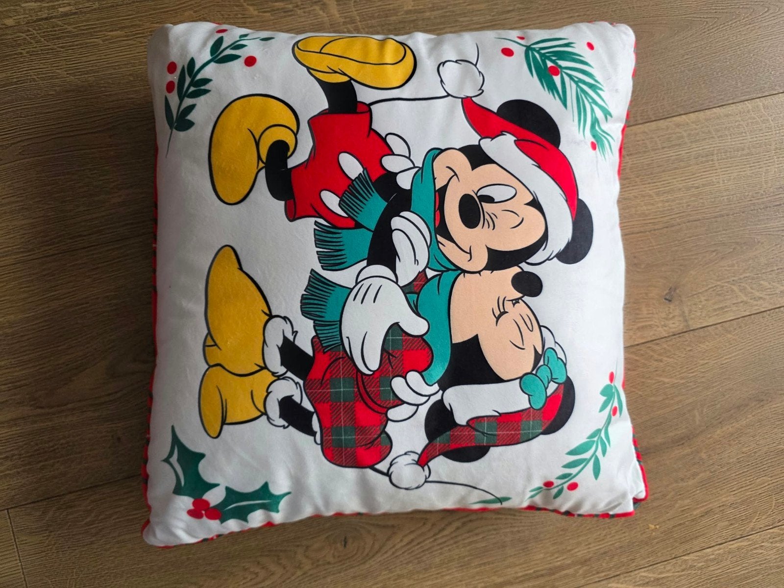Disney Kerstkussen met Mickey Mouse, Overige merken, Gebruikt, Meerkleurig, Inclusief binnenkussen