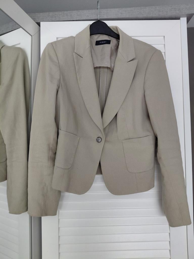 Zandkleurige blazer Purdey - Maat S/M, Beige, Ophalen of Verzenden, Zo goed als nieuw, Purdey
