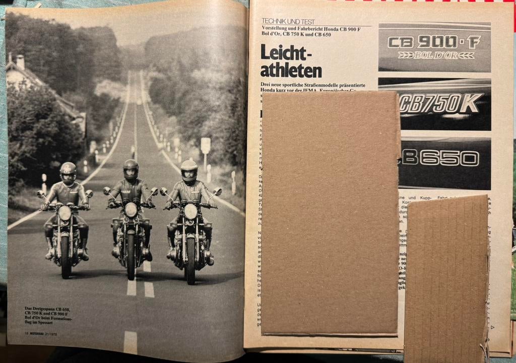Introductie en test 1978 Honda CB900F Bol d’Or CB750K CB650, Verzenden, 1960 tot 1980, Zo goed als nieuw, Overige onderwerpen