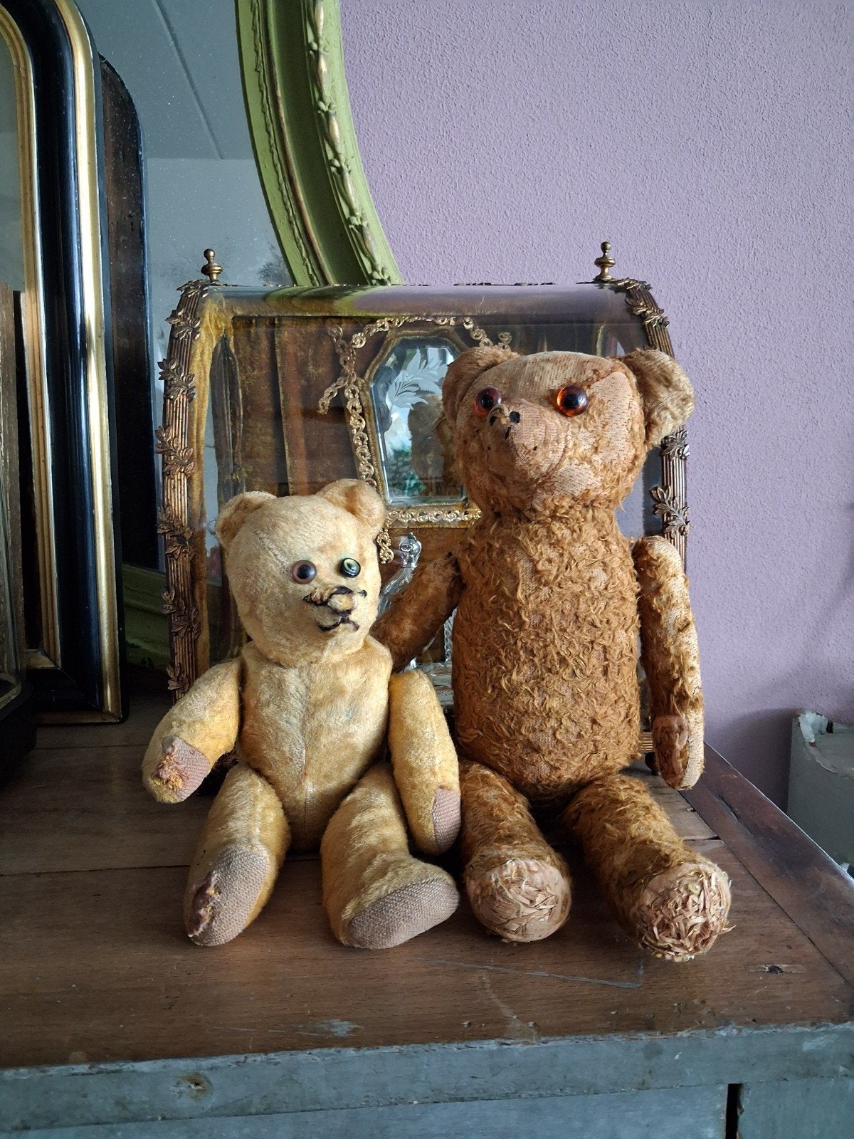 2    ANTIEK OUD   .......    SHABBY  ...  BEERTJES., Verzamelen, Ophalen of Verzenden, Gebruikt, Stoffen beer, Overige merken