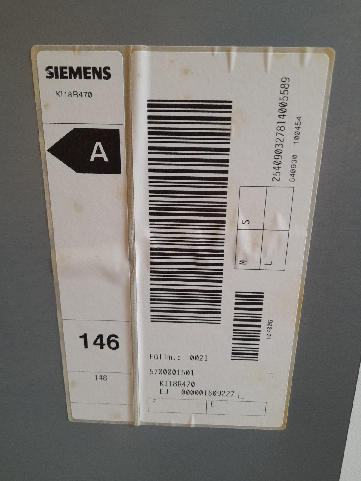 Siemens koelkast inbouw 88 cm hoog, Energieklasse A of zuiniger, Ophalen, 85 tot 120 cm, Zonder vriesvak