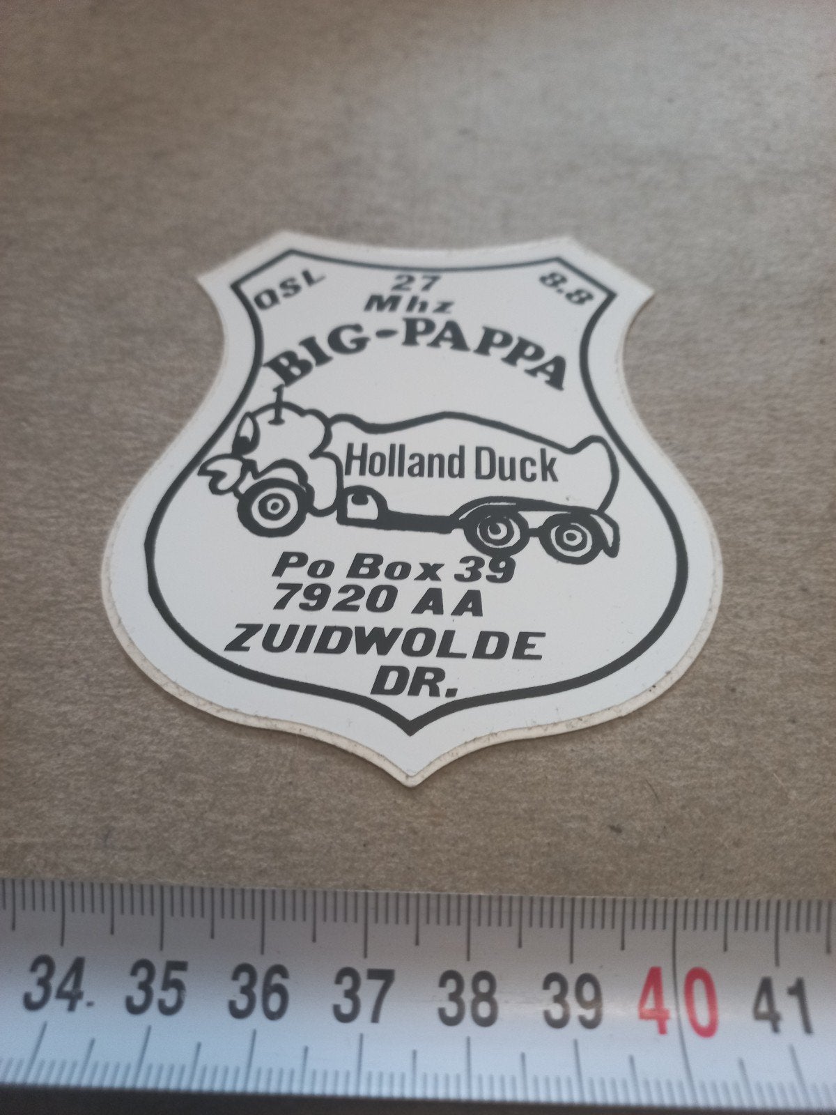 Vintage Big-Pappa Holland Duck CB Radio Sticker, Ophalen of Verzenden