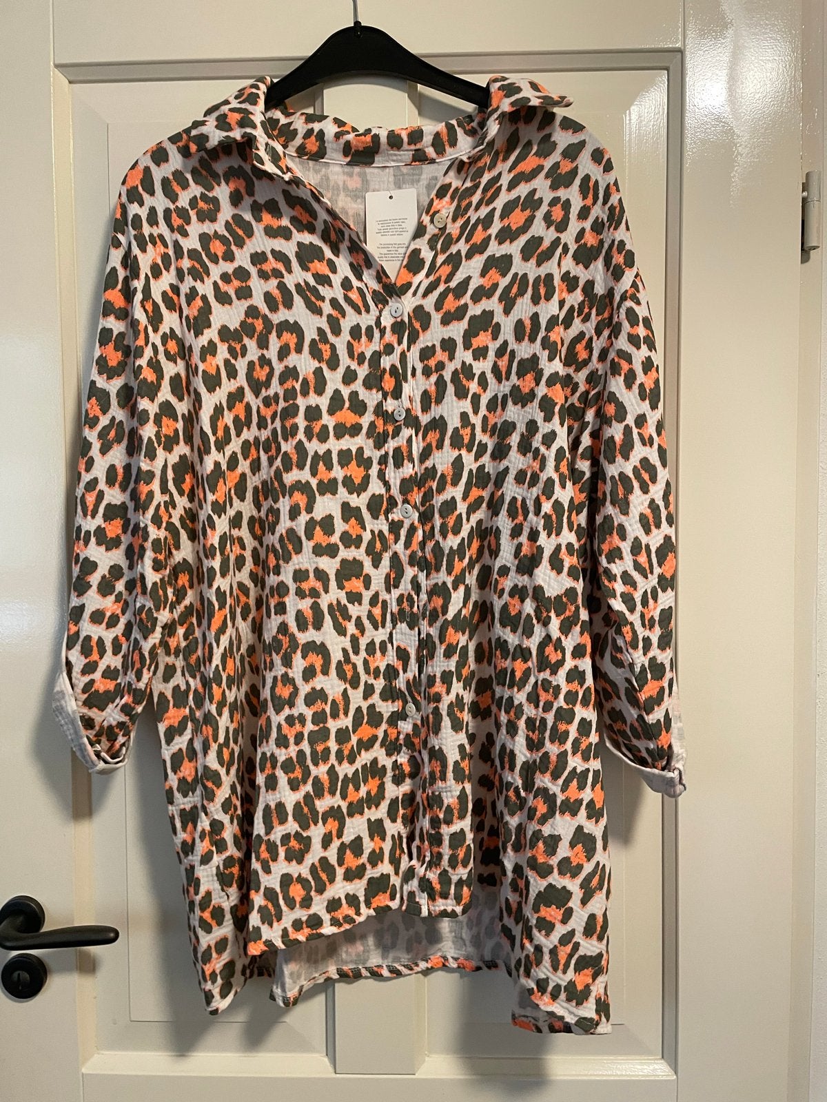Leopard print blouse 100% katoen maat 54/56, Verzenden, Nieuw, Overige kleuren, Blouse of Tuniek