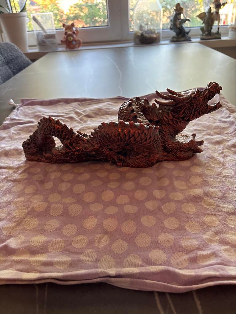 Gedetailleerd Drakenbeeldje - Fantasy Decoratie, Verzamelen, Beelden en Beeldjes, Ophalen, Gebruikt, Fantasy