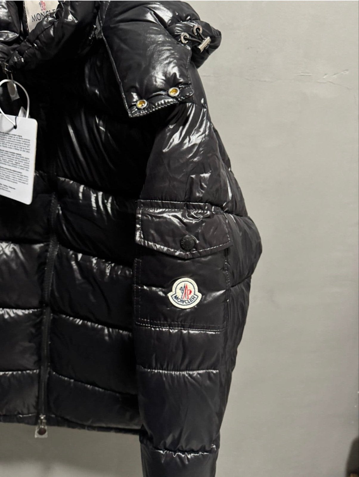 Moncler Maya Puffer Jas Zwart - Maat L, Ophalen of Verzenden, Zo goed als nieuw, Maat 52/54 (L), Zwart