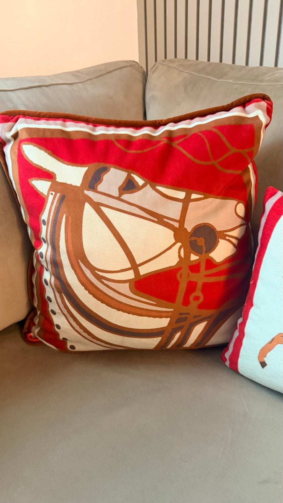 Decoratief kussens hermes, Overige merken, Met print, Vierkant, Nieuw