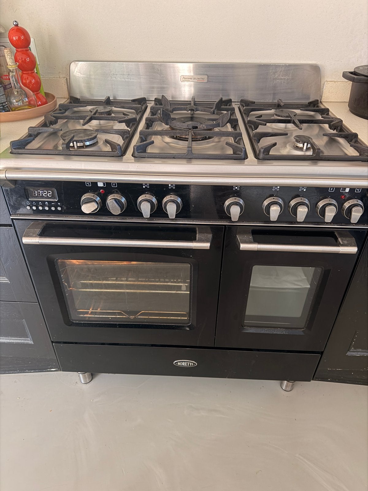 Boretti Fornuis toscane met 5 gaspitten en dubbele oven, Ophalen, Gebruikt, 60 cm of meer, Grill