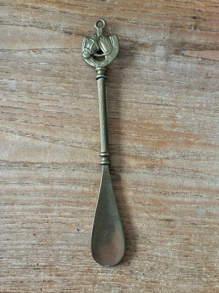Vintage messing koperen schoenlepel paard, Ophalen of Verzenden, Koper