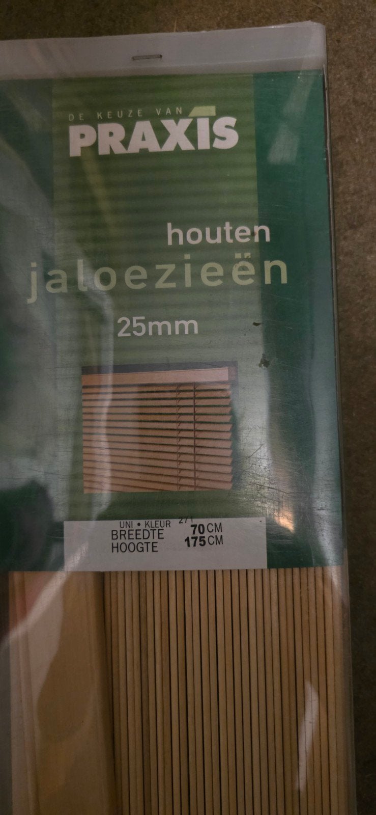 Praxis houten jaloezieën 70x175cm, Ophalen, Jaloezie, Overige merken, Bruin