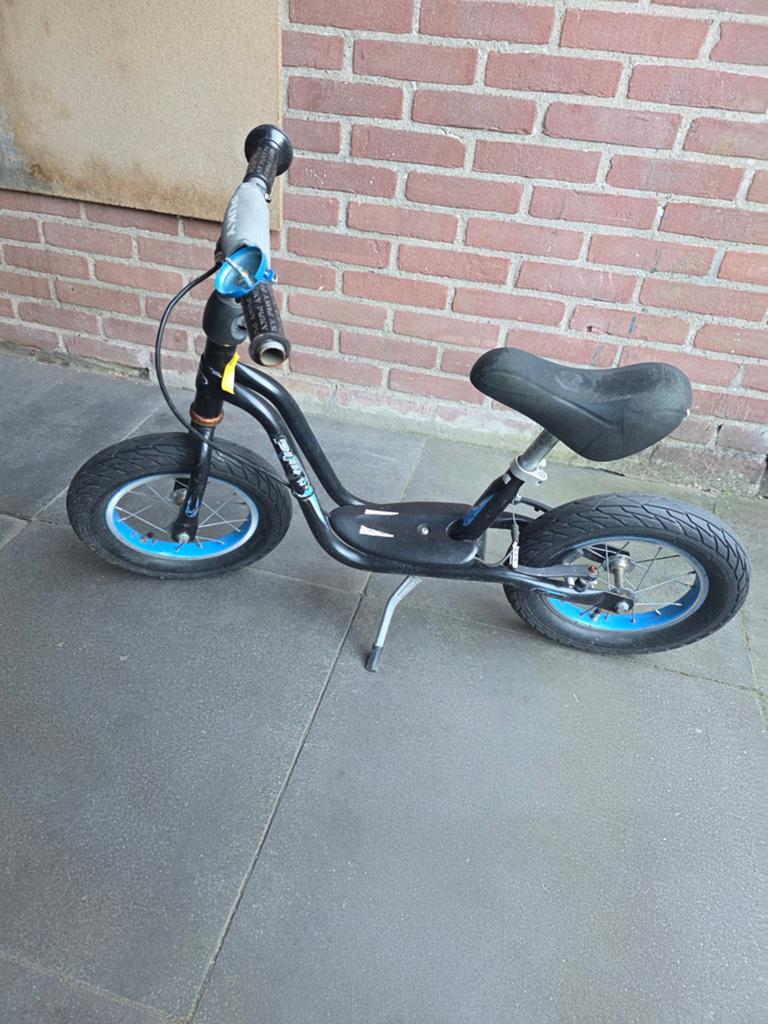 Puky loopfiets zwart/blauw, 12 inch, Ophalen, Gebruikt, Velgrem, Puky