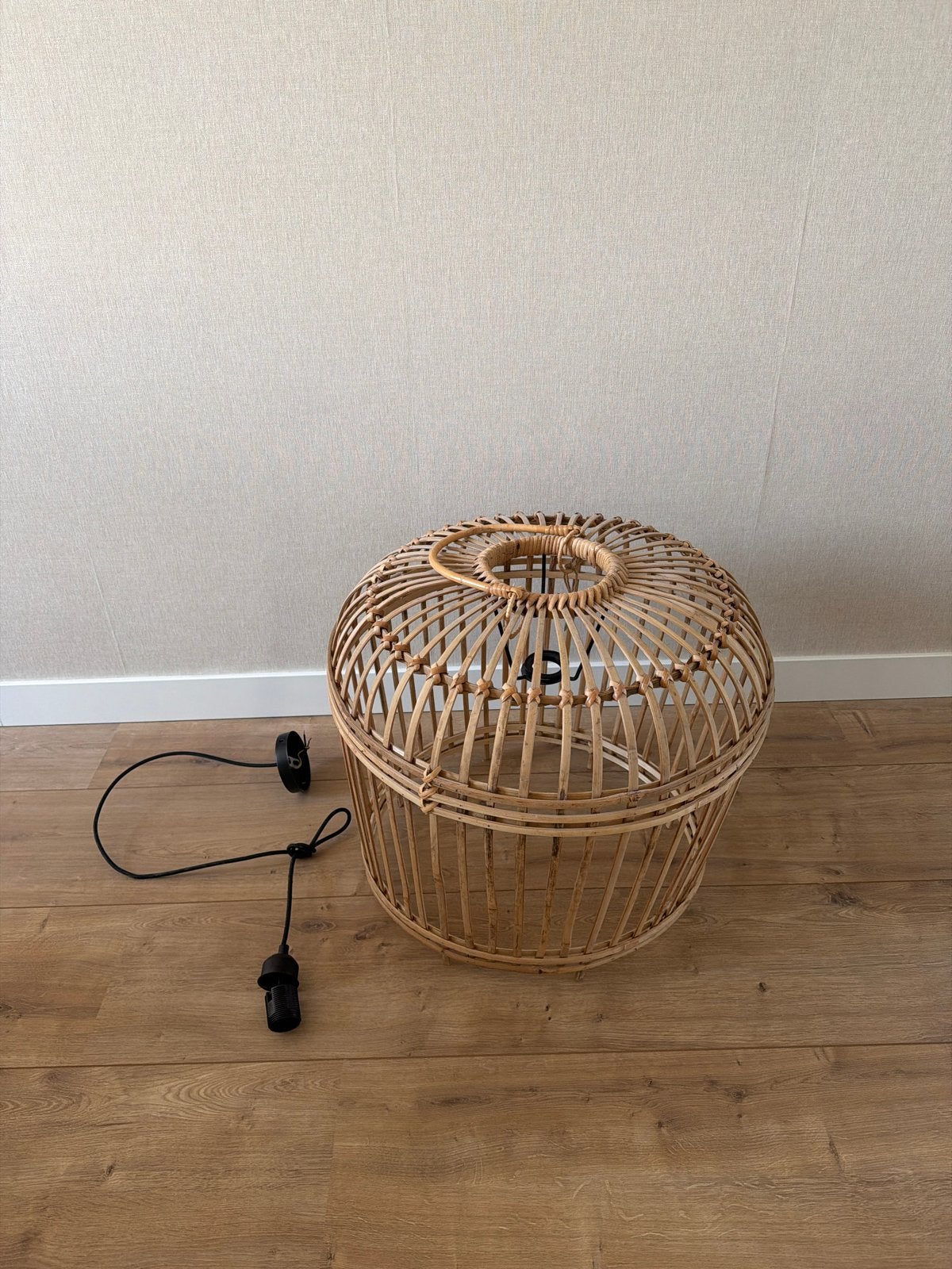 Bamboe hanglamp - Natuurlijke sfeerverlichting, Huis en Inrichting, Ophalen of Verzenden, Gebruikt, Natuurlijk materiaal