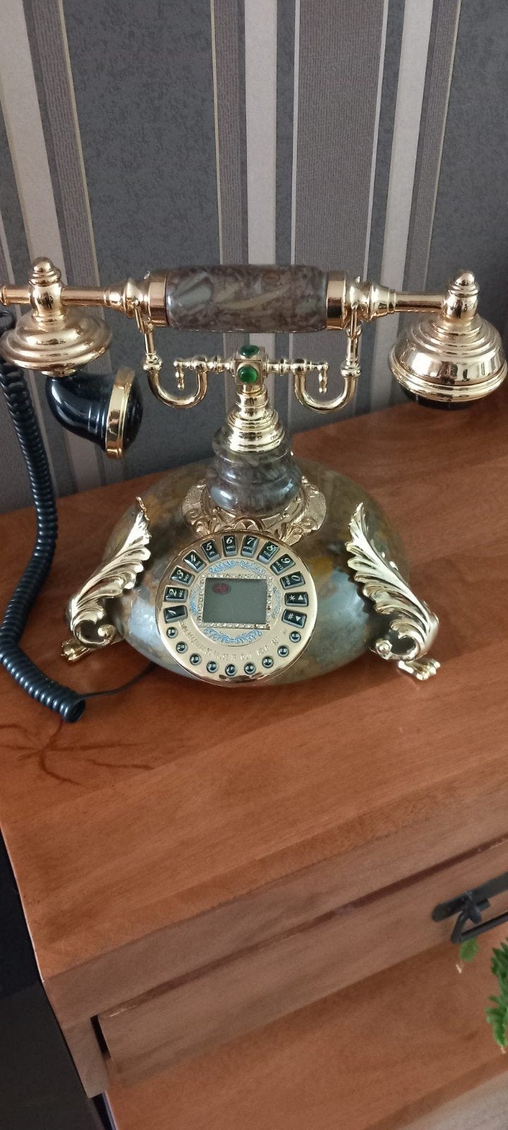 telefoon met marmerlook en goudkleurige accente, Ophalen of Verzenden