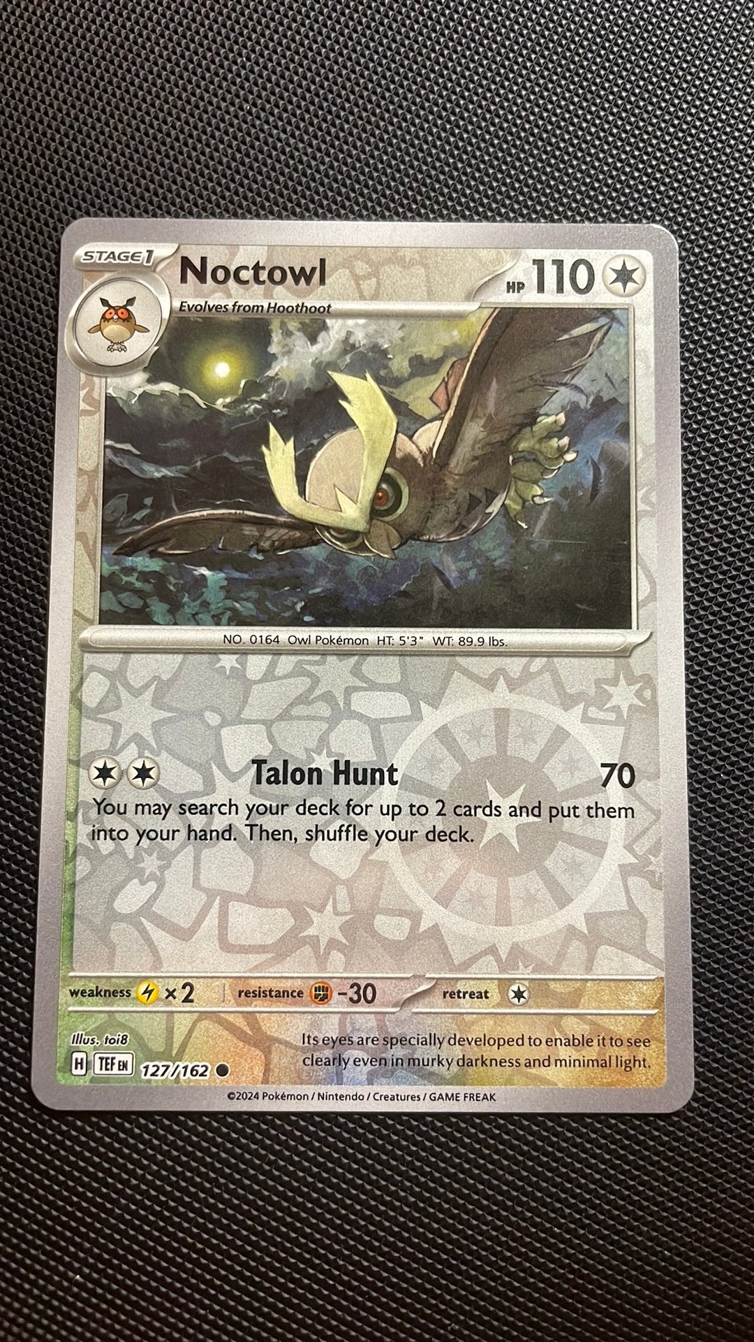 Noctowl 127/162 Reverse Holo Temporal Forces Packfresh, Ophalen of Verzenden, Zo goed als nieuw