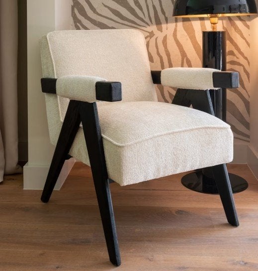 Richmond Interiors Cooper fauteuil — White — NIEUW, Huis en Inrichting, Ophalen, Minder dan 75 cm, Nieuw, Modern hotel chique