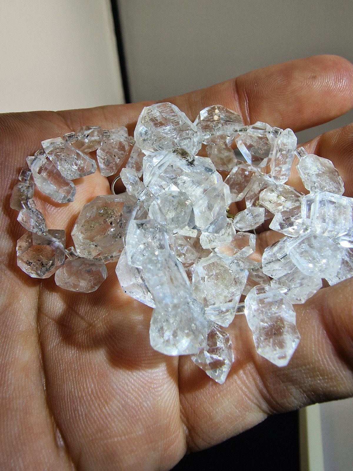 Herkimer Diamant Kwarts Kristal Ketting N355- Top Kwaliteit, Met edelsteen, Wit, Onbekend, Nieuw