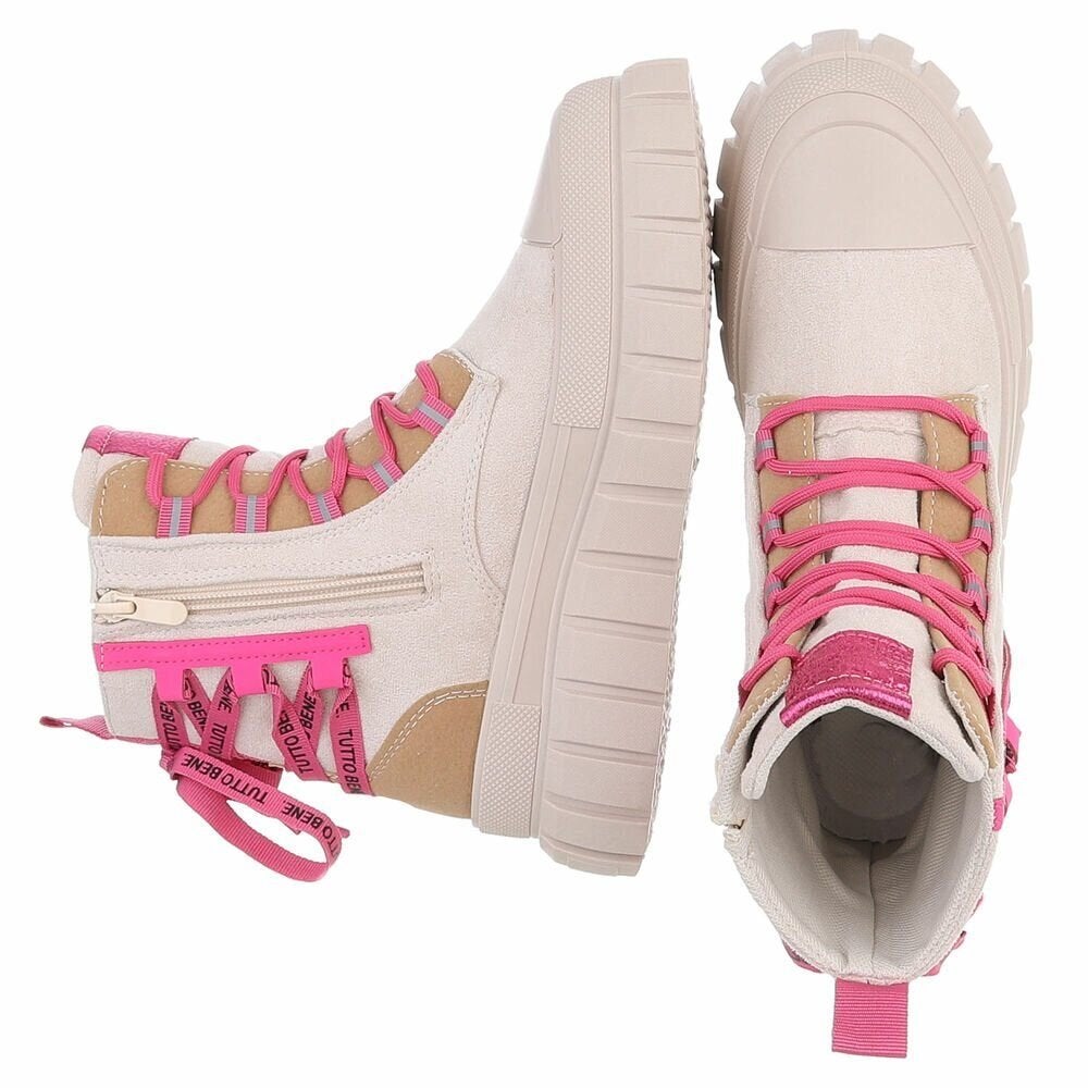 Dames veterboots laarzen beige roze 36 37 38 39 40 41, Info@lunamex.com, Lunamex Trading, Beige, Lage of Enkellaarzen