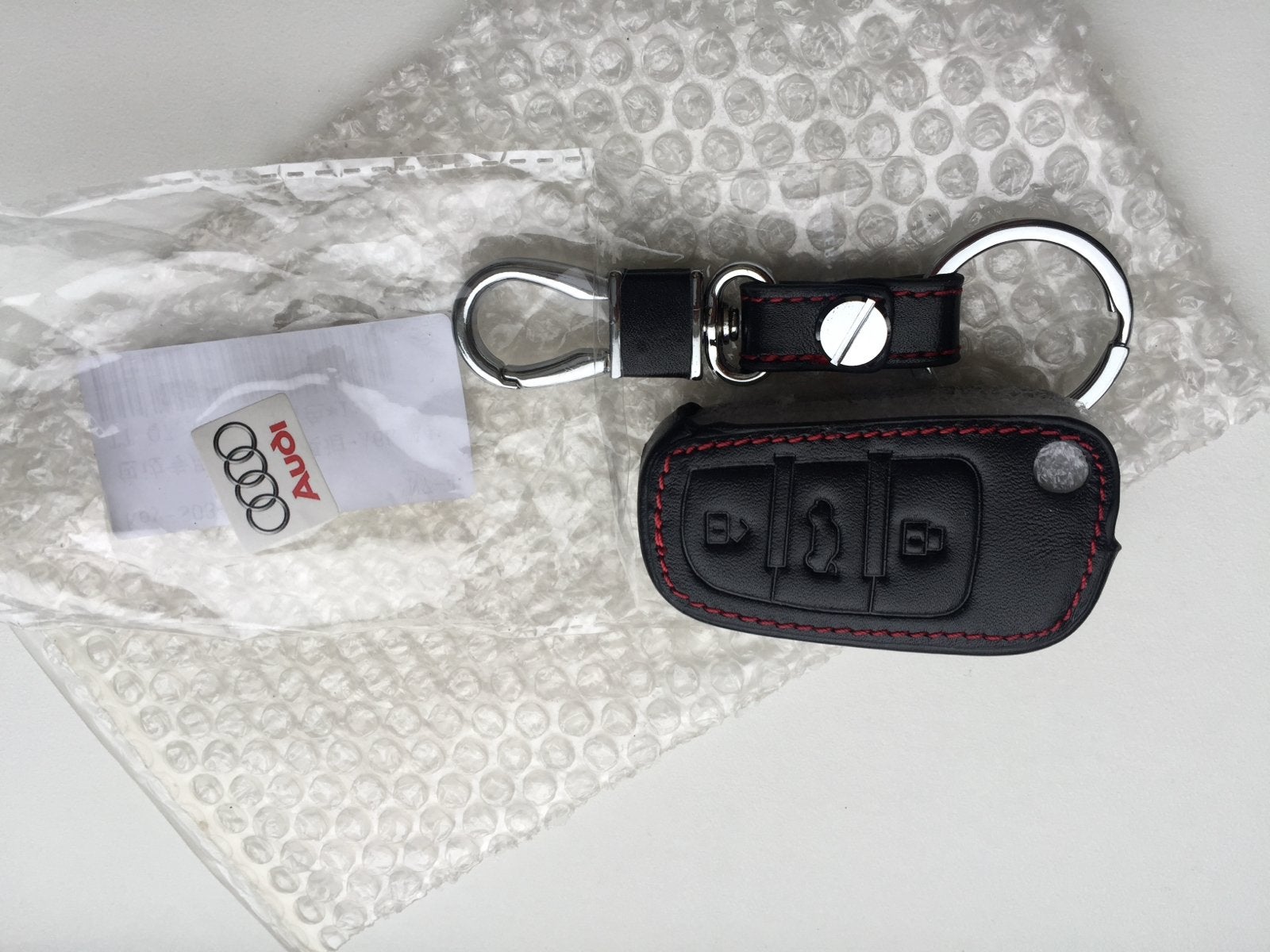 Nieuw Zwart Leren Sleutelhoesje Key-S03-Black met Haakje, Ophalen of Verzenden, Nieuw