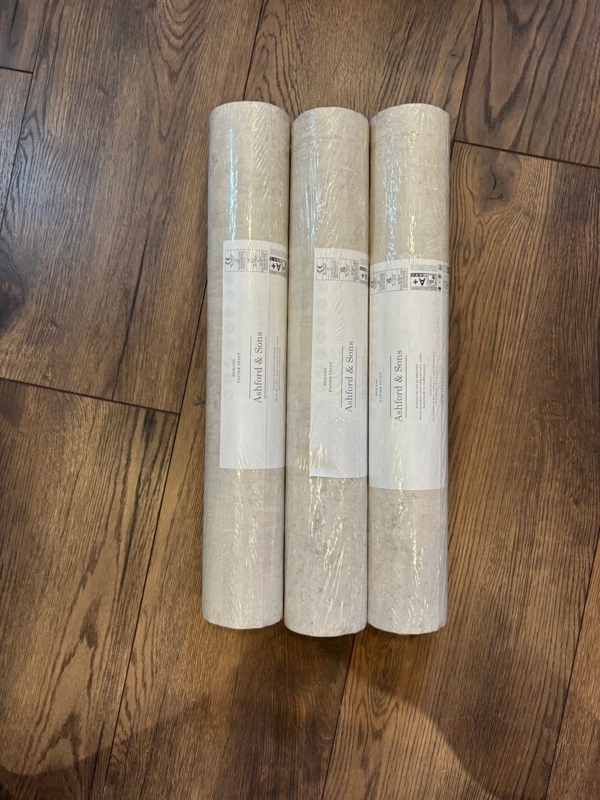 Behang Cynthia - Ashford & Sons - Beige - 3 rollen, Ophalen, Beige