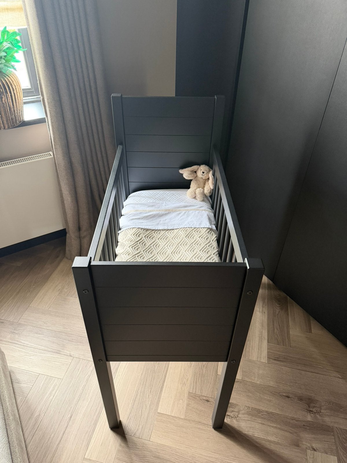 Kidsmill Noa wieg mat zwart 80x40, Ophalen, Zo goed als nieuw, Wieg