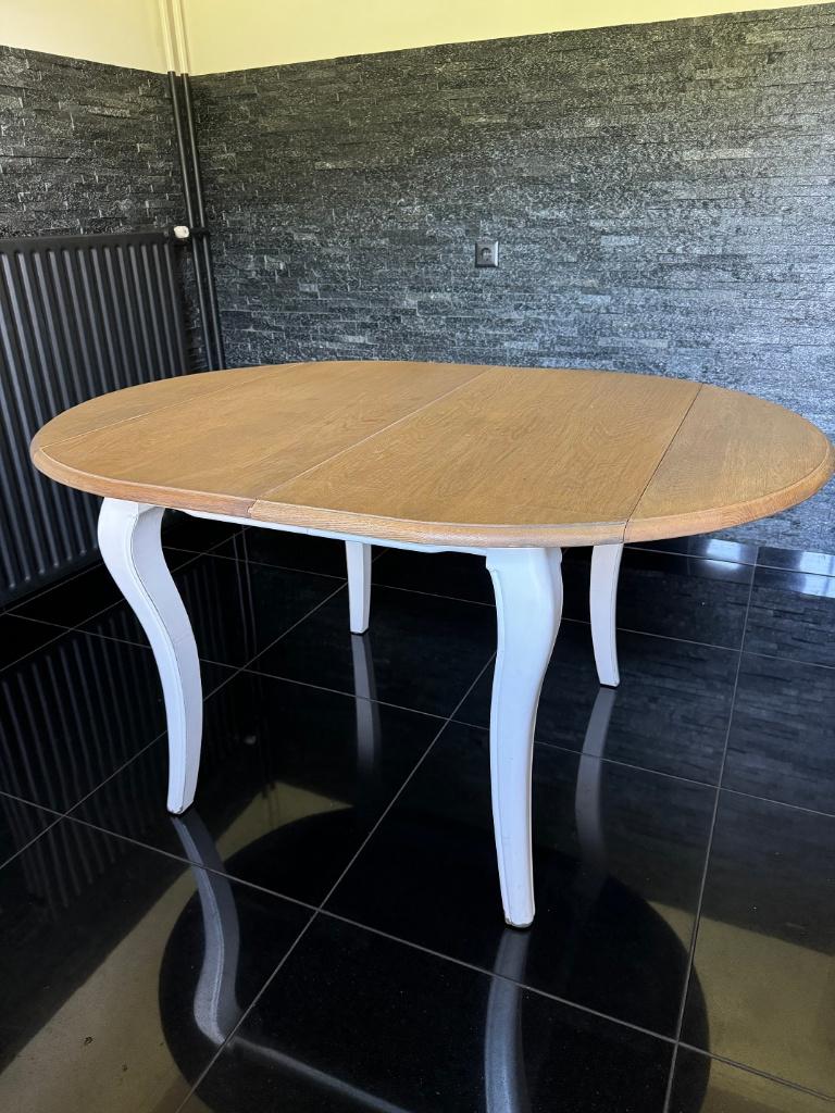 Rustiek EIKEN uittrekbare TAFEL EETTAFEL Flamant Castle Line, Ophalen, Eikenhout, 100 tot 150 cm, Wilms