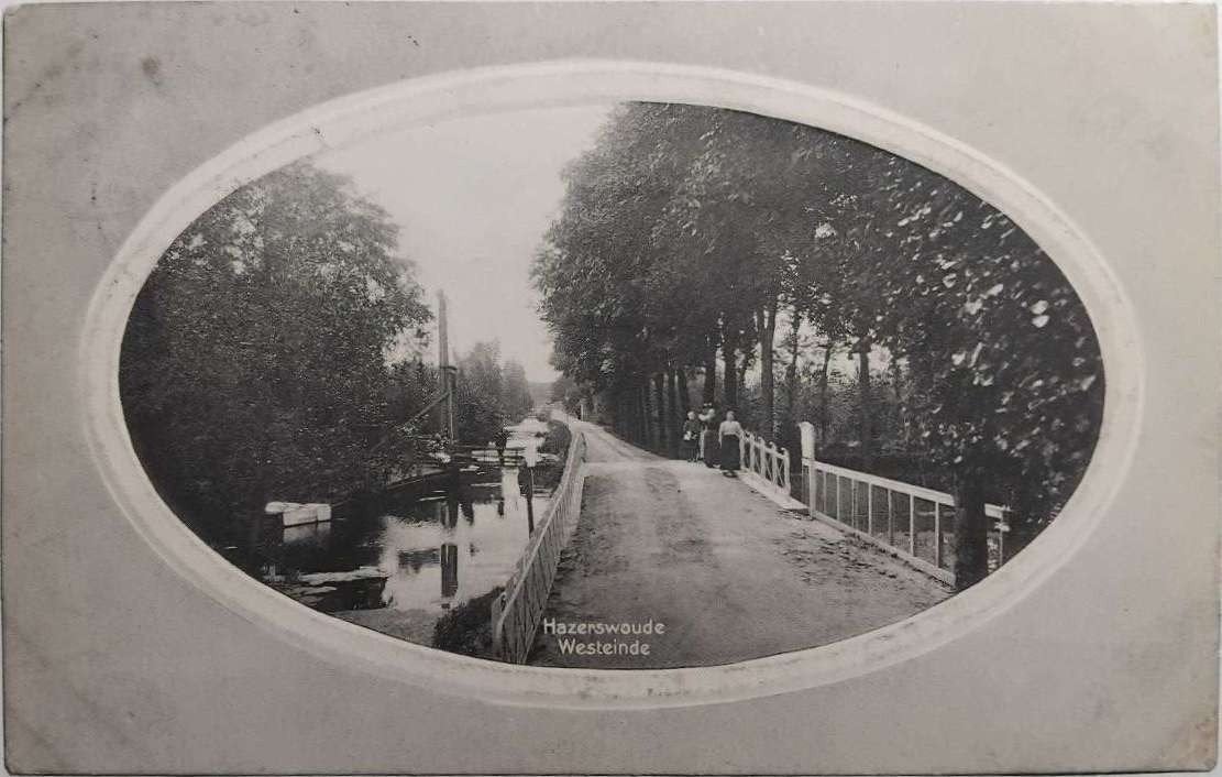 Hazerswoude Westeinde (Zuid-Holland) – 1914, Verzamelen, Ansichtkaarten | Nederland, Ophalen of Verzenden, Voor 1920, Gelopen