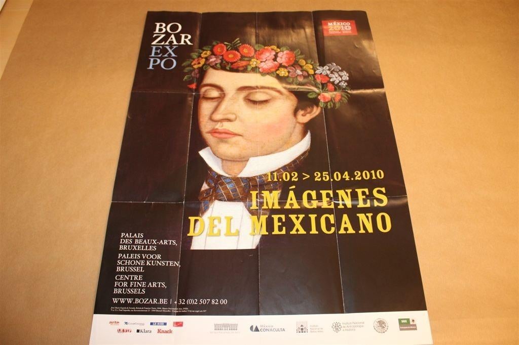 Groot affiche Mexico Frida Kahlo - Tentoonstelling Brussel, Boeken, Ophalen of Verzenden, Zo goed als nieuw