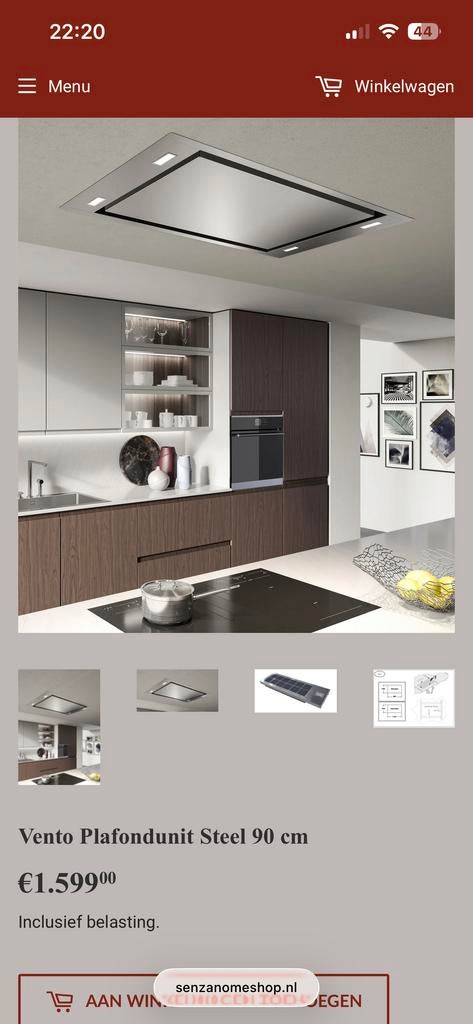 Nieuw in doos! Senza Home Zefiro Steel afzuigkap, Ophalen, Overige typen, Nieuw, Inbouw