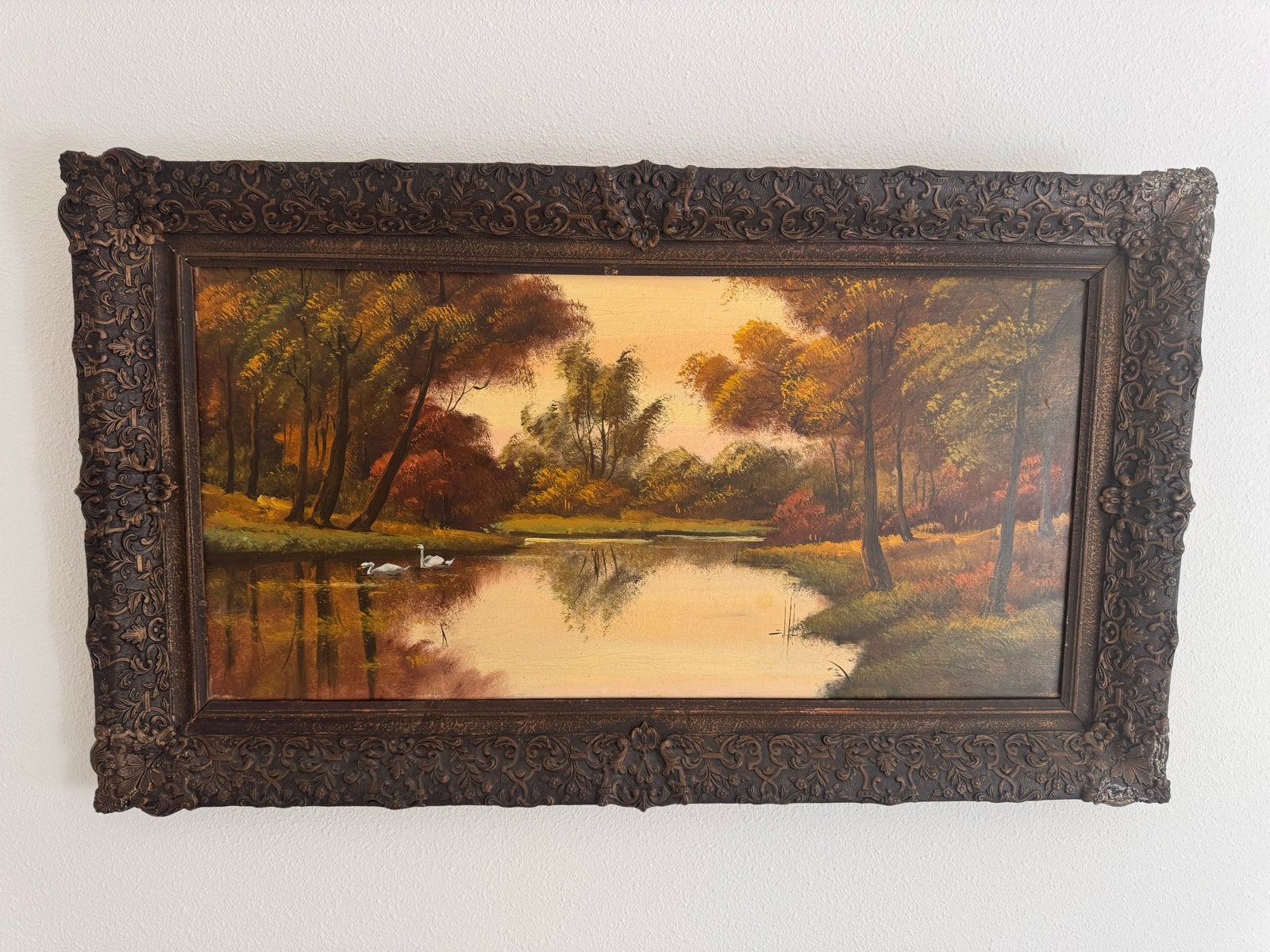 Schilderij herfstlandschap, Ophalen, Doek, Olieverf, Klassiek