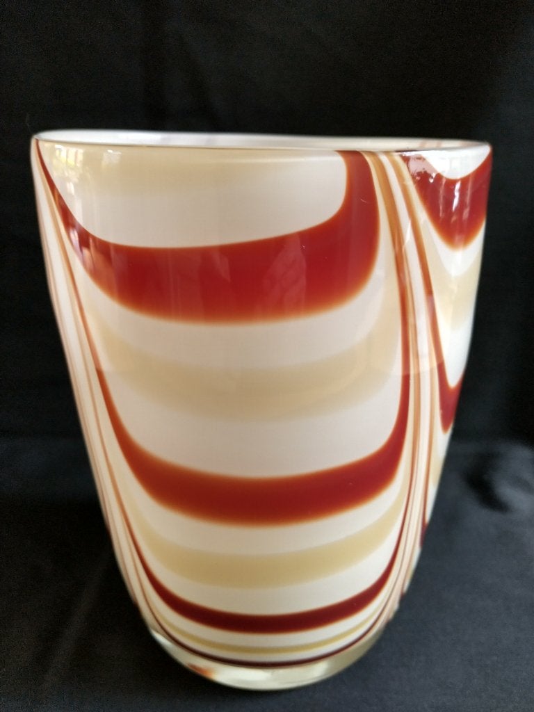Vintage vaas glas, Huis en Inrichting, Gebruikt, 21 cm, Overige kleuren, Ophalen of Verzenden