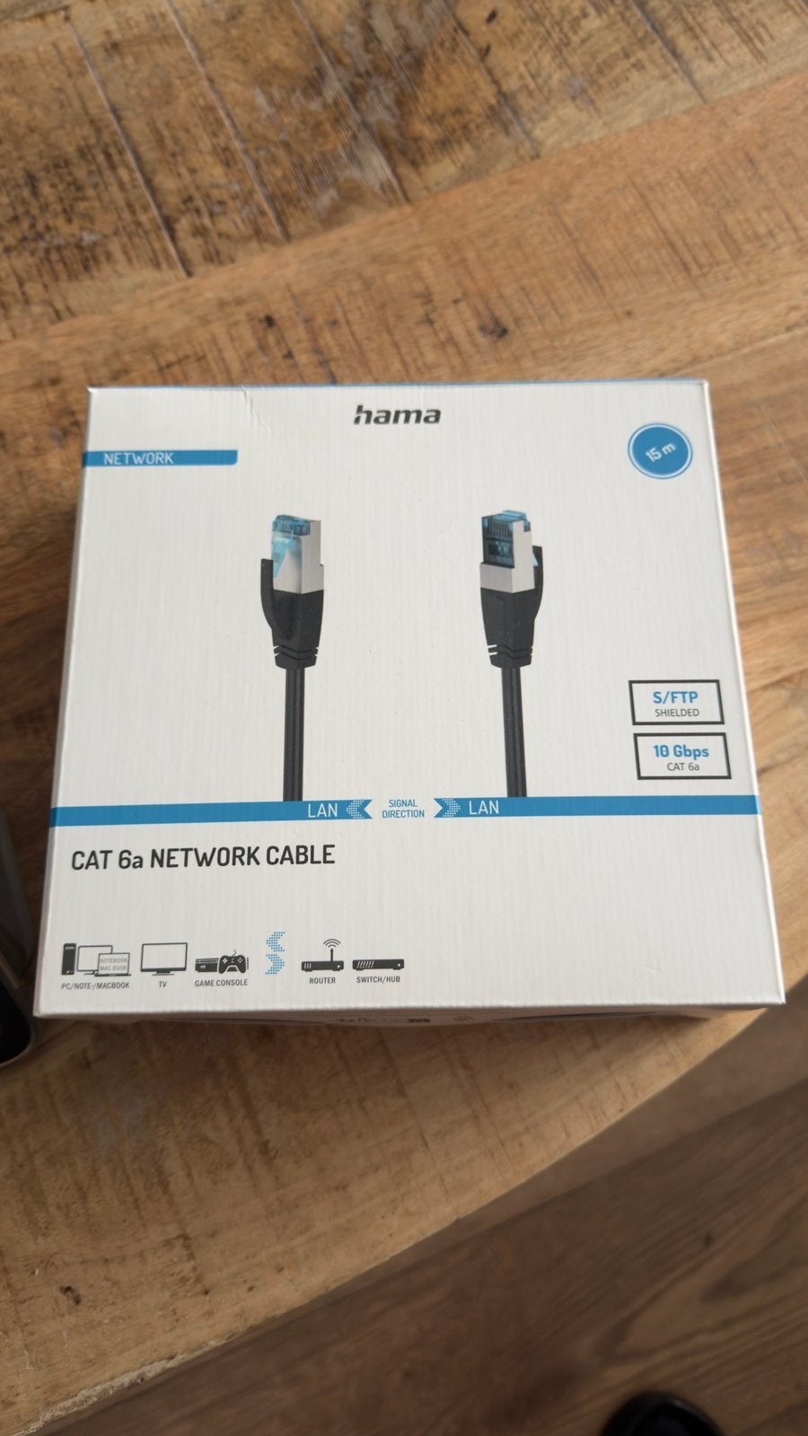 Hama Cat6a netwerk kabel 15m + Cam + Mic, Ophalen, Zo goed als nieuw, 10 meter of meer, Overige kabels