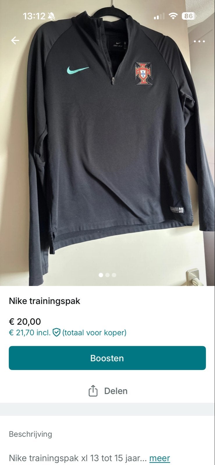 Nike trainingspak kind XL (13-15 jaar), Ophalen of Verzenden, Zo goed als nieuw