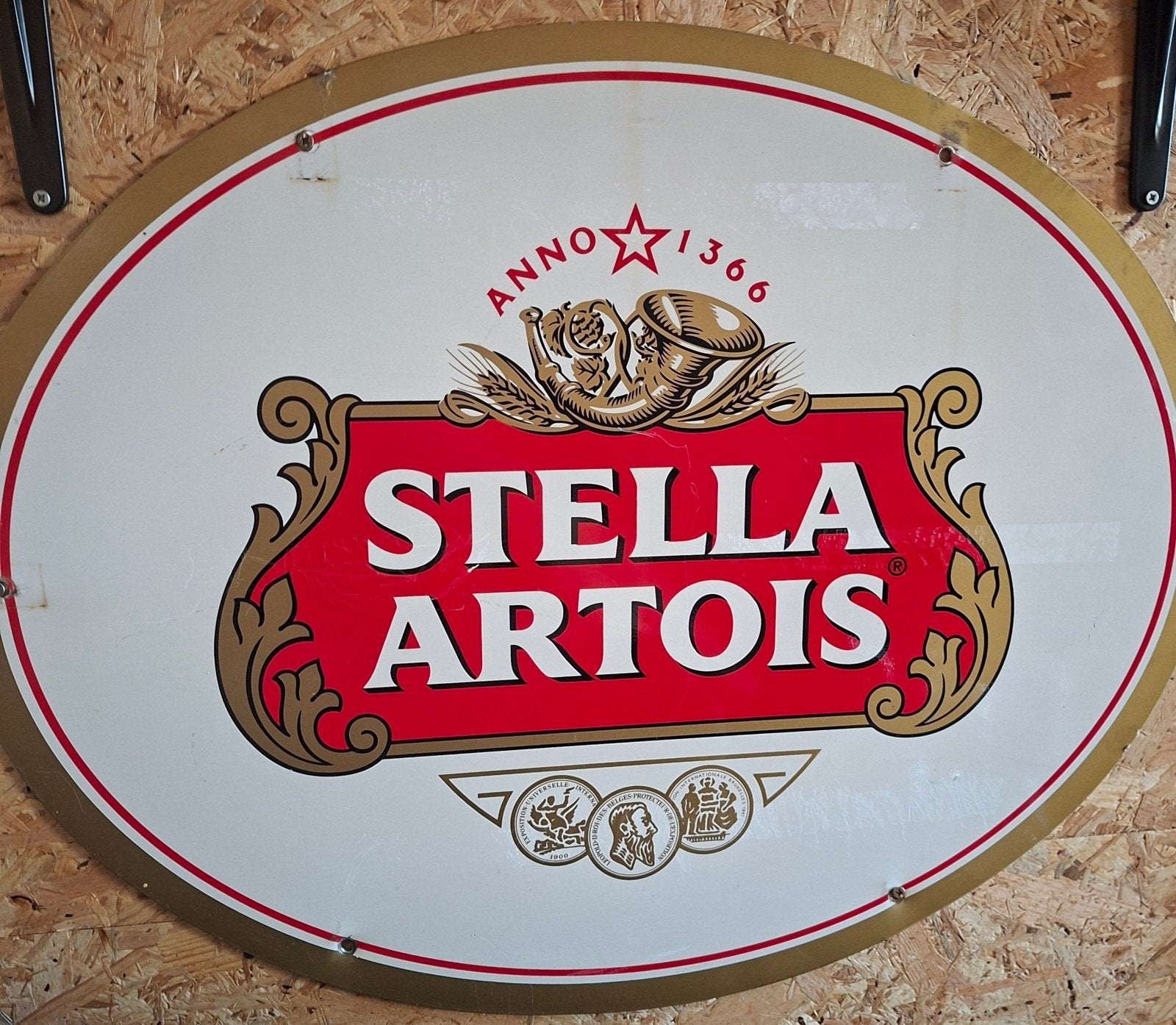 Stella Artois kunstof reclamebord - Vintage Bierbord, Antiek en Kunst, Ophalen of Verzenden