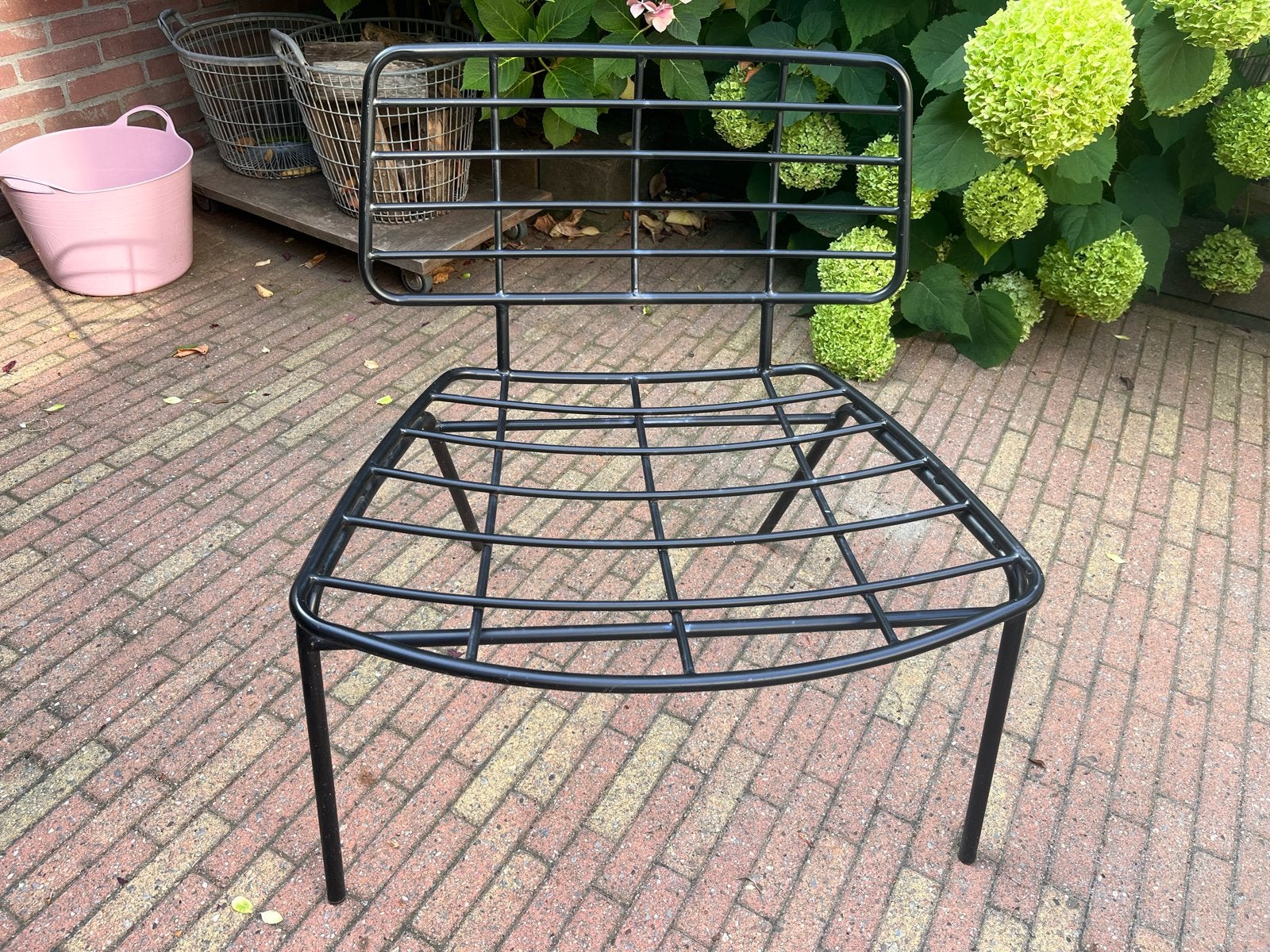Bloomingville Mesh stoel - Zwart metalen design stoel, Ophalen, Zwart, Zo goed als nieuw, Metaal