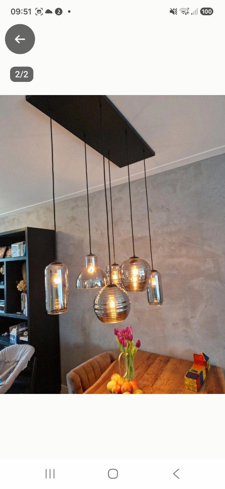 nette rookglas hanglamp, Huis en Inrichting, Ophalen