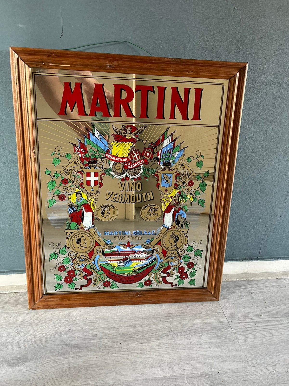originele Martini Vino Vermouth spiegel, Ophalen of Verzenden, Zo goed als nieuw